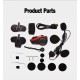 Motorcycle Cycling Helmet Headset 2000m 6 Riders Intercom Headphone Rechargeable Bluetooth 5.0 Golden