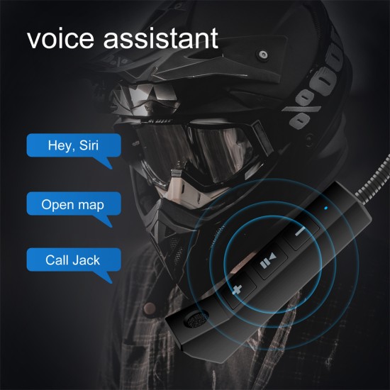 Motorcycle Helmet Headset Wake Up Hands-free Calling Speaker Bluetooth 5.0 Black