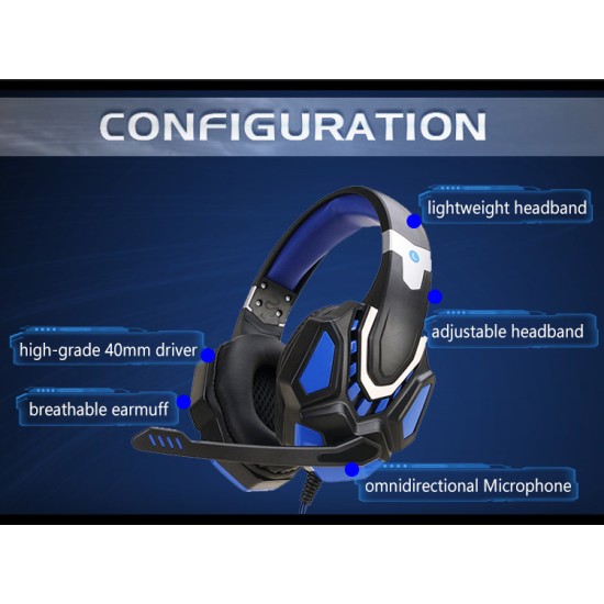 Non-lighting Gaming Headset Internet Cafe Headphone for PS4 Gaming Computer Switch Black blue USB