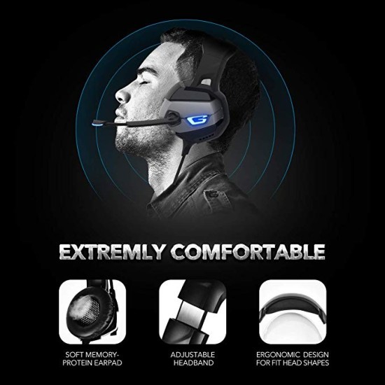 ONIKUMA K5 Stereo Gaming Headset for PS4, Xbox One, PC, Enhanced 7.1 Surround Sound Noise Cancelling Mic Headphones for Nintend Switch Laptop  black