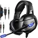 ONIKUMA K5 Stereo Gaming Headset for PS4, Xbox One, PC, Enhanced 7.1 Surround Sound Noise Cancelling Mic Headphones for Nintend Switch Laptop  black