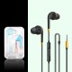 P16 Portable Mobile Phone  Headset, Wired Earbuds In-ear Copper Ring Stereo Wired Music Call Earphone, Universal For Android black