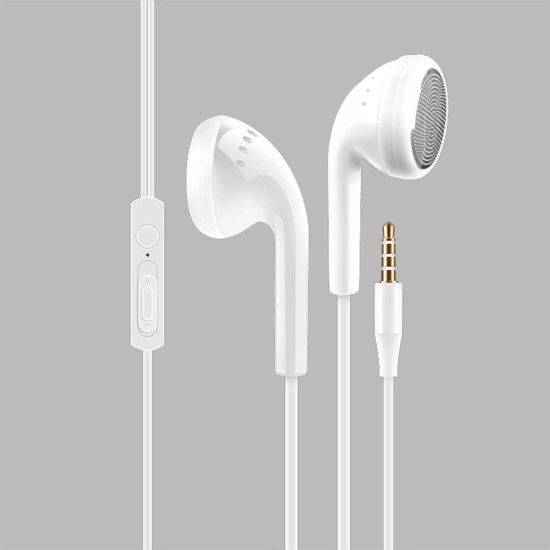 Portable Universal Flat Ear Earplug, Noise Cancelling Stereo In-ear Earphone, Wired Headset Compatible For Android Smartphone white