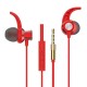 Portable Wired Headphones In-ear Noise Reduction Mobile Phone Computer Universal Gaming Earplugs Red