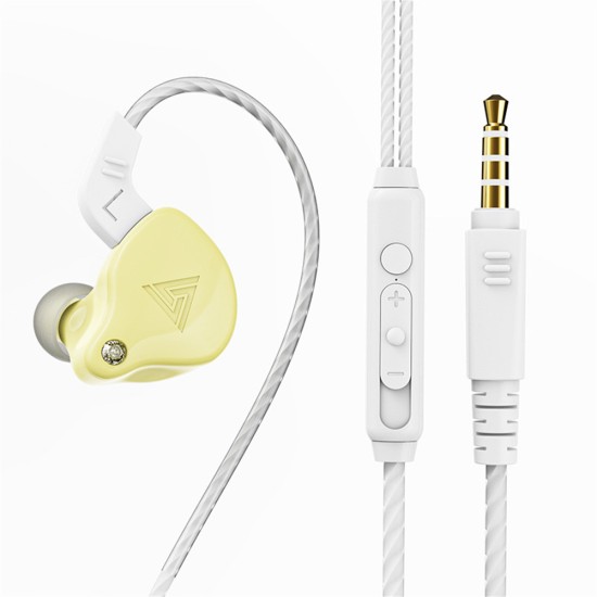 Qkz Ak6-x Sports Headphone In-ear Wire-controlled Headset with Microphone Hifi Bass Music Gaming Earphone Yellow