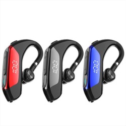 S08 Single Earphone Ear Hanging Type Bluetooth-compatible Ultra-long Standby Waterproof Headphones noble black_5.1 Fast Charge Waterproof