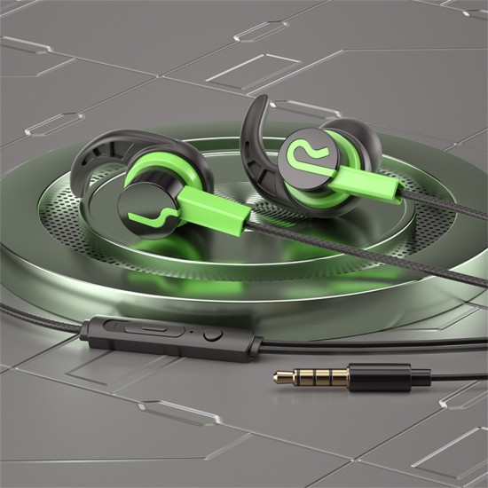 S41 In-ear Wire-controlled Game Headphones Bass Karaoke Smart Music Headset Mobile Computer Universal Green