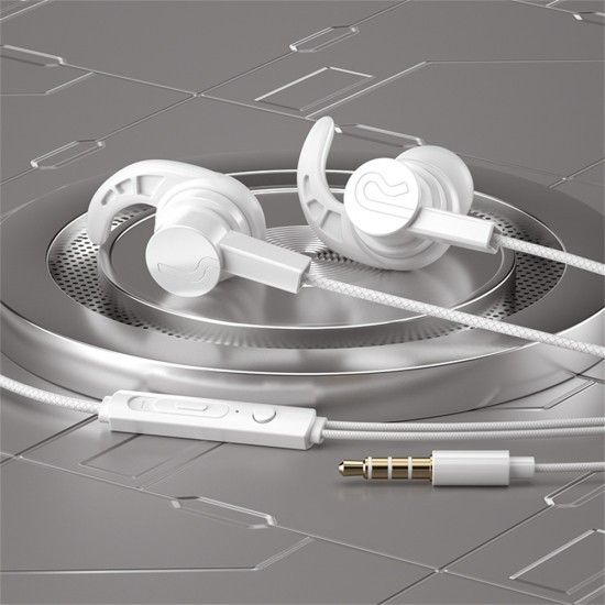 S41 In-ear Wire-controlled Game Headphones Bass Karaoke Smart Music Headset Mobile Computer Universal White