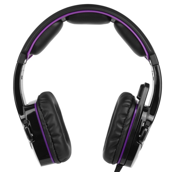 SADES SA-930 Professional Headset 3.5mm Gaming Headphones with 1 to 2 Cable for Computer Black purple