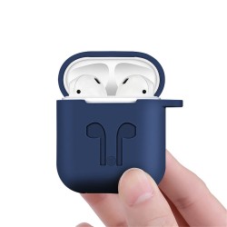 Silicone Cover Case + Carabiner Hook + Anti-lost Earphone Strap + Ear Tips Set for Apple AirPods