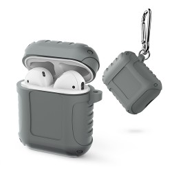 Silicone Protective Case Dustproof Portable Bluetooth Earphone Case for AirPods gray