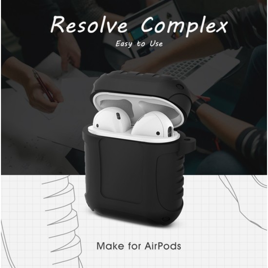 Silicone Protective Case Dustproof Portable Bluetooth Earphone Case for AirPods gray