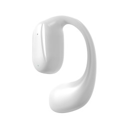 Single Left Ear Bluetooth Headset 5.2ows Open Bone Conduction Earphones Ear Hook Noise Canceling Headphones White