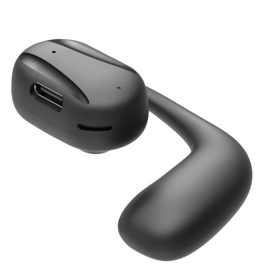 Single Left Ear Bluetooth Headset 5.2ows Open Bone Conduction Earphones Ear Hook Noise Canceling Headphones Black