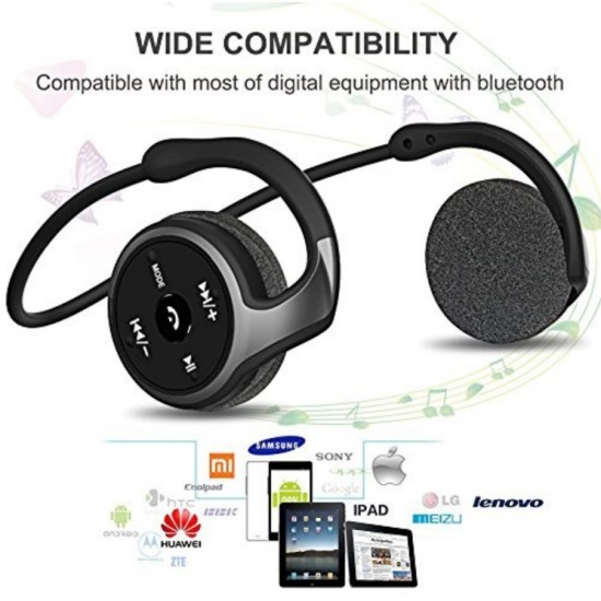 Sports Bluetooth Headphones Suicen AX-698 Support 32G TF Card FM Radio Portable Neckband Wireless Earphones Headset Auriculars white