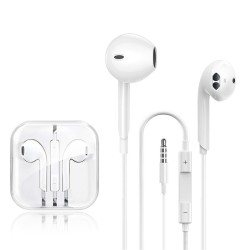 Stereo In-ear Wired Headset with Microphone 3.5mm Wire-controlled Earphones White