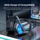 Sy850 Luminous Gaming Headset Noise Cancelling Soft Earmuff Headphones with Microphone Red Blue