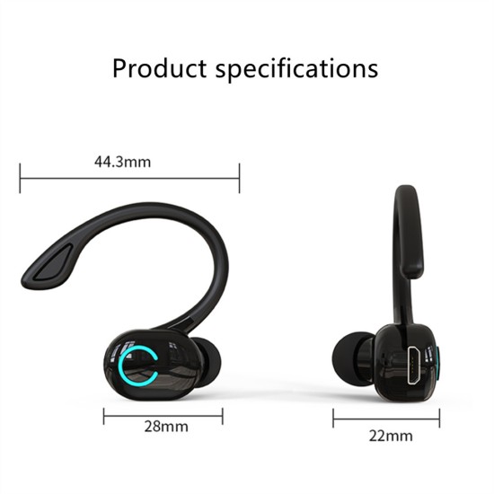 Tws Wireless Headphone Sports In-ear Bluetooth 5.2 Handsfree Mini Headset with Mic for Smart Phone White