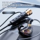 Typ-c Wired Headset 1.2m with Microphone Noise-canceling Earbud In-ear Headphones Black