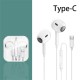 Type-c Stereo In-ear Wired Earphone with Mic Volume Control Gaming Headset White