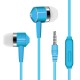 Universal 3.5mm Plug Wired In-ear Earbuds Portable Wire Control Mobile Phone Gaming Headset with Microphone Blue