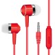 Universal 3.5mm Plug Wired In-ear Earbuds Portable Wire Control Mobile Phone Gaming Headset with Microphone Red