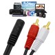 Universal 3.5mm Stereo Audio Female Jack to 2 RCA Male Socket to Headphone 3.5 Y Adapter Cable 50cm Audio Line