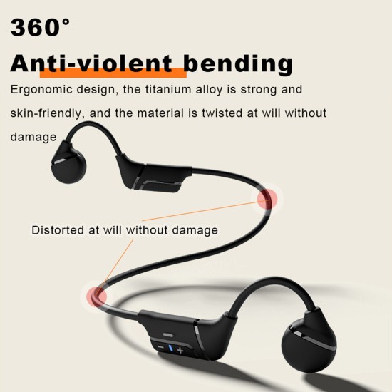 V12 Bone Conduction Headset Explosion-proof Waterproof Wireless 5.0 Bluetooth-compatible Sports Headphones V12 pink