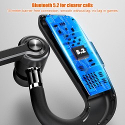 V16 Bluetooth-compatible Headset Voice Answering Dual Microphone Battery Digital Display V9 Left And Right Ear Rotating Models black