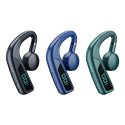 V18 Bluetooth Headset Hanging Ear Bone Conduction Business Sports V5.2 Wireless Headphone Blue