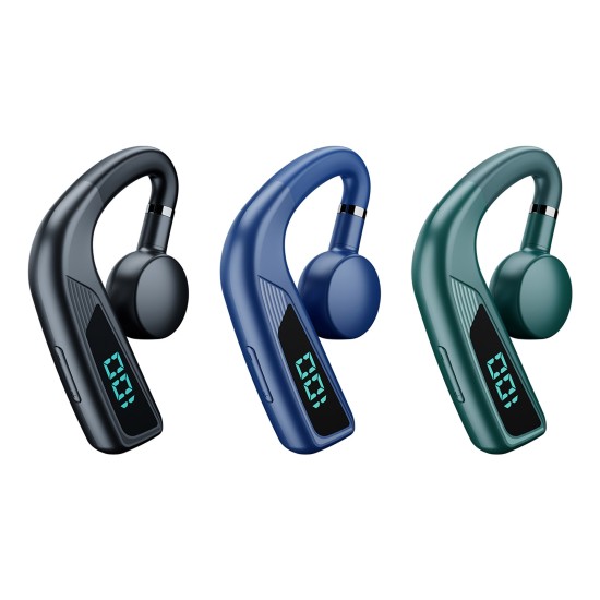 V18 Bluetooth Headset Hanging Ear Bone Conduction Business Sports V5.2 Wireless Headphone Green