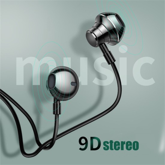 V5 In-ear Headset Android Smart Wire Control Call Earphone Heavy Bass Hifi Headphones with Microphone White 3.5mm