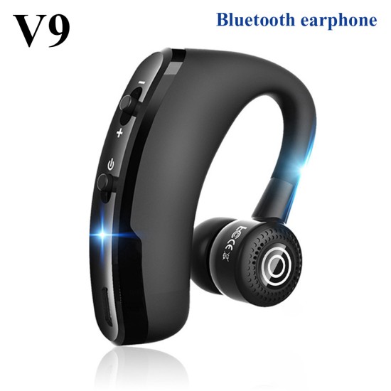 V9 Bluetooth-compatible  Earphone, Hands-free Wireless Headset, Noise Control Headphone With Microphone High Quality Stereo Audio black