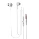 Wired Control Headphones With Microphone Candy Color Stereo In-ear Earbuds Headset Compatible For Iphone Android White