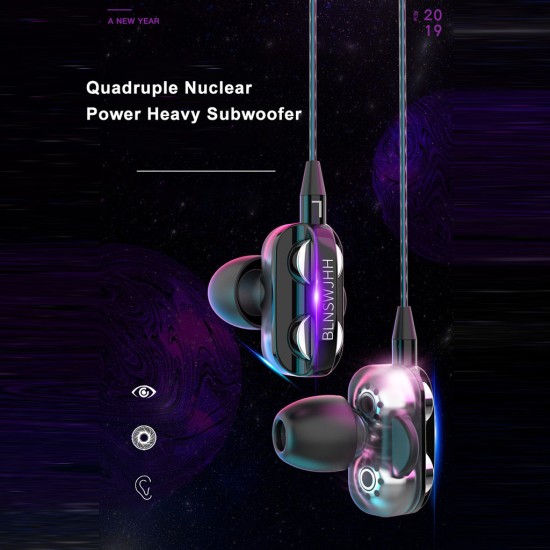 Wired Earphone HiFi Super Bass 3.5mm In-Ear Headphone Stereo Earbuds Ergonomic Sports Headsest Birthday Gift White