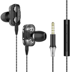 Wired Earphone HiFi Super Bass 3.5mm In-Ear Headphone Stereo Earbuds Ergonomic Sports Headsest Birthday Gift Black