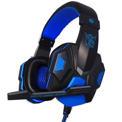 Wired Gaming Headset Headphone for PS4 Xbox One Nintend Switch iPad PC blue