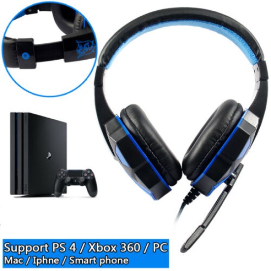 Wired Gaming Headset Headphone for PS4 Xbox One Nintend Switch iPad PC red