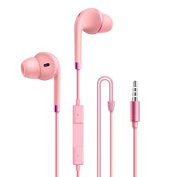 Wired Headphones Bass In-ear Sport Music Gaming Headset Earbuds for iPhone Oppo Xiaomi Vivo Universal Pink