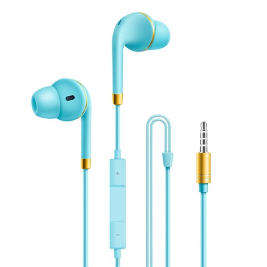 Wired Headphones Bass In-ear Sport Music Gaming Headset Earbuds for iPhone Oppo Xiaomi Vivo Universal Blue