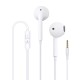 Wired Headphones with Microphone Hands-free Calls Subwoofer Music Earplugs Earphones White