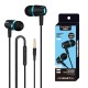 Wired Subwoofer Headphones Bass Stereo In-ear Earbuds with Mic Hands-free Calling Phone Headset Dark Blue