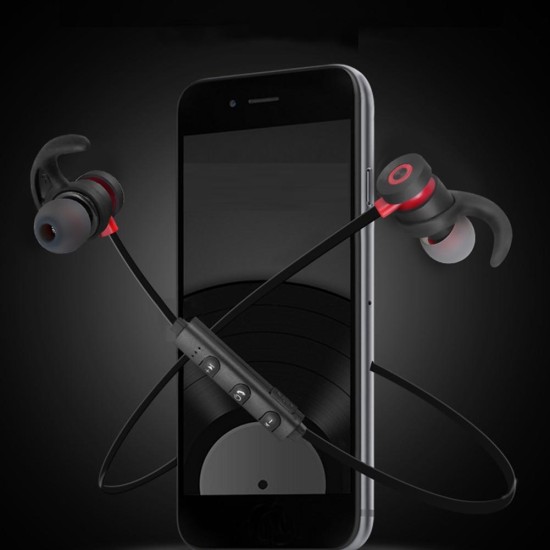 Wireless Bluetooth Earphone Magnetic Headphone Waterproof Sports Stereo Headset black