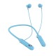 Wireless Bluetooth Headset with Digital Display Half In-ear Sports Stereo Hanging Neck Headphones Blue