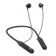 Wireless Bluetooth Headset with Digital Display Half In-ear Sports Stereo Hanging Neck Headphones Black