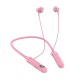 Wireless Bluetooth Headset with Digital Display Half In-ear Sports Stereo Hanging Neck Headphones Pink