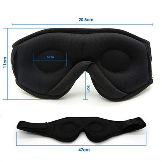 Wireless Bluetooth-compatible 5.0 Headphones Binaural Stereo Call Music Blackout 3d Sleep Eye Mask Headset black