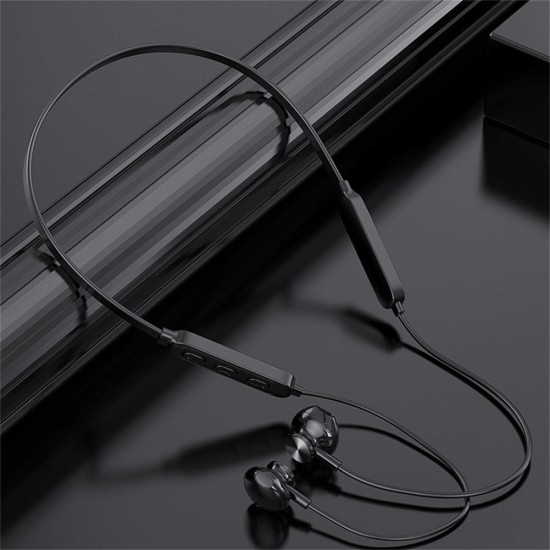 Wireless Bluetooth-compatible 5.0 Headphones Hanging Neck Bass Stereo In-ear Sports Noise-cancelling Headset White