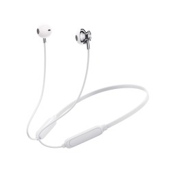 Wireless Bluetooth-compatible 5.0 Headphones Hanging Neck Bass Stereo In-ear Sports Noise-cancelling Headset White