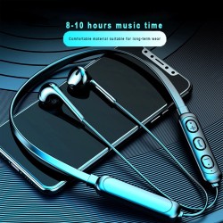 Wireless Headset Bluetooth 5.1 Hanging Neck Sports Headphones Stereo Noise Reduction Earphone Black